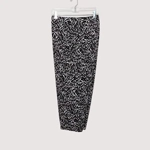 Pantalones recortados Liz Claiborne XL marrón blanco capris ligeros 100% poliéster - Imagen 1 de 10