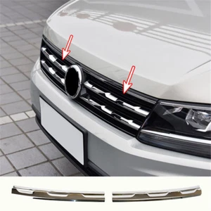 2*Für VW Tiguan MK2 2016-2020 2017 18 Chrom Zierleisten Kühlergrill Chromleisten - Bild 1 von 8
