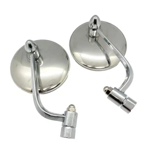 2X Car Door Mirrors Wing Round VOLKSWAGEN BEETLE KARMANN GHIA TRANSPORTER (BUS) - Picture 1 of 11