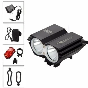 SolarStorm Bike Light 6000lm 2x U2 LED Head Front Bicycle Rear Lamp Battery - Picture 1 of 28