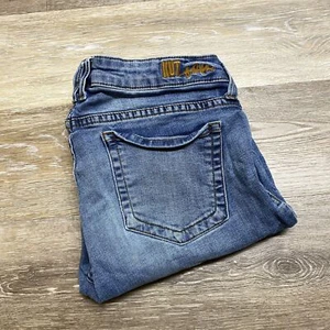 KUT FROM THE KLOTH Straight Low Rise Med Wash Blue Denim Jeans Women's Size 6 - Picture 1 of 11