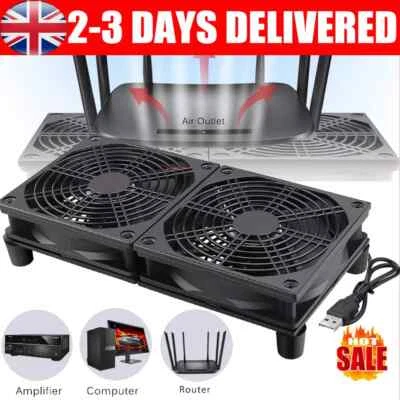 120mm Dual Cooling Fan Portable Cooler Silent DC 5V USB Computer Desktop PC Case - Image 1 of 4