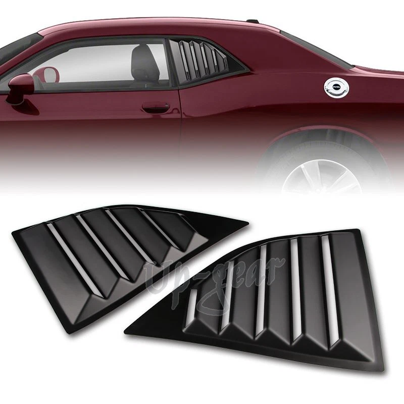Para Dodge Challenger 2008-2023 ABS Persianas Ventana Lateral Negras Cubierta de Cuchara Ventilación Foto 1 de 4