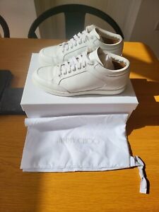 Ladies Jimmy Choo Miami White Calf Leather Trainers Size UK5 EUR38 