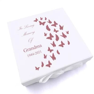 Personalised Grandma In Loving Memory Butterflies Keepsake Memory Box Box UV-539 - Picture 1 of 1