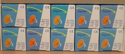 10 x Halogen Spot 35w 12v GU4 35mm 30° Amber Light Bulb Lamp NEW & BOXED (A3) - Image 1 of 2
