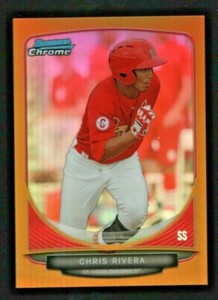 Chris Rivera 2013 Bowman Draft Picks Chrome Gold Refractor 50/50 Reds #BDPP62