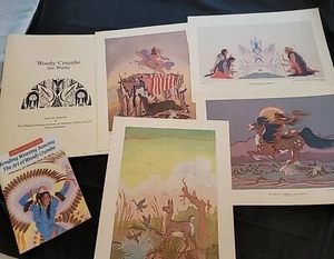 Cartera firmada por Woody Crumbo Gilcrease Institute y 4 impresiones de 11" X 14" - Imagen 1 de 19