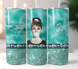 Audrey Hepburn Quote Tumbler 20oz Stainless Steel Insulated Cup Mug Lid Straw - Picture 1 of 9