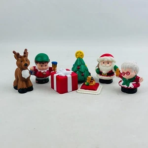 Fisher Price Christmas Little People Santa Mrs. Claus Elf Tree Deer Puppy Gift - Picture 1 of 10