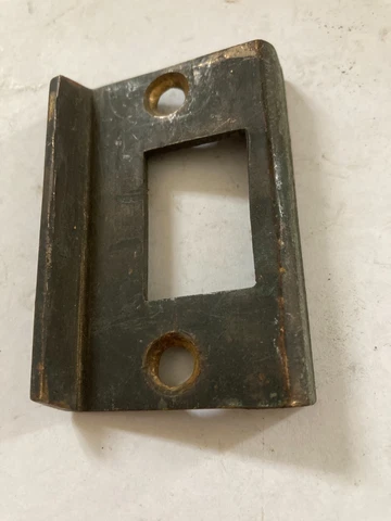 OLD 2 5/8" ARTS CRAFT ENTRANCE MORTISE LOCK BRASS DOOR JAMB STRIKE PLATE CATCH Cover