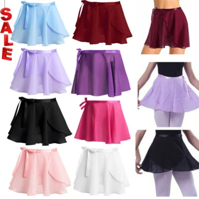 Kids Girls Chiffon Ballet Tutu Dance Skirt Gymnastics Skate Wrap Scarf Dancewear - Image 1 of 4