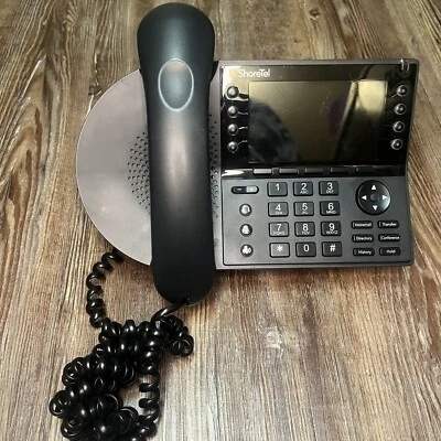 Shoretel IP485G VoIP 8-Line Color LCD Display Black Business Phone with Stand - Image 1 of 4