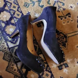 Clarks Softwear Black Suede Leather Ladies Shoes Heels UK8 - Picture 1 of 7