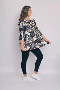 Women's Fashion 3/4 Sleeve JERSEY winter PRINTED Long Casual TOP Plus Sizes 8-26 - Picture 1 of 73