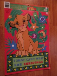 Lion King Christmas Presto-Stick Window Decor Vintage Eureka Made in USA - Picture 1 of 2