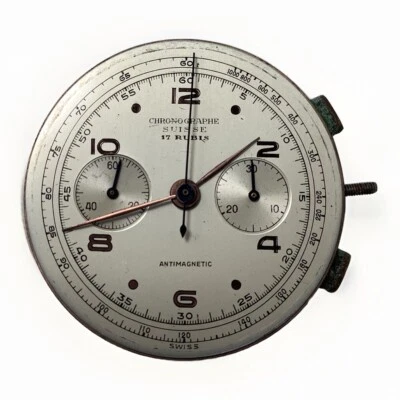 Хронограф Suisse Landeron 51 Швейцарский 17J хронограф Mvt циферблат и стрелки ~ запчасти - Изображение 1 из 3