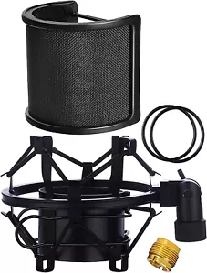 Mikrofon Shock Mount mit Pop Filter, Mikrofon Anti-Vibrations Aufhängung Shock Moun - Bild 1 von 12