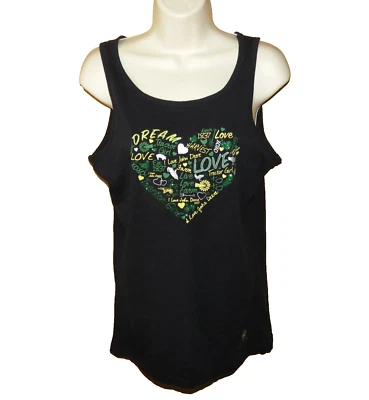 Camiseta sin mangas John Deere para mujer XL LOVE brillo negra granja tractor país Foto 1 de 4