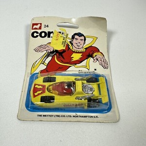 VINTAGE SHAZAM CORGI #24 DIE-CAST RACE CAR SUPERFRIENDS DC JLA  1979 Bad Card
