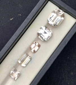 45 Carat Natural Champagne Topaz Gemstone Lot | Emerald & Cushion Cut | 5 Pcs - Picture 1 of 16
