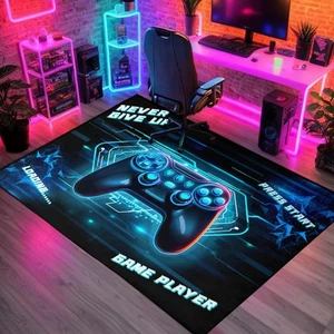 Gamer Area Rug for Kids Room 3D Gamepad Controller Blue Boys Floor Rugs for L... - Bild 1 von 6