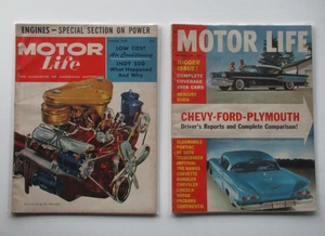 2 Vintage Motor Life Magazines Aug. 1955 Dec. 1957 LOT of 2 Chevy Ford Plymouth - Picture 1 of 6