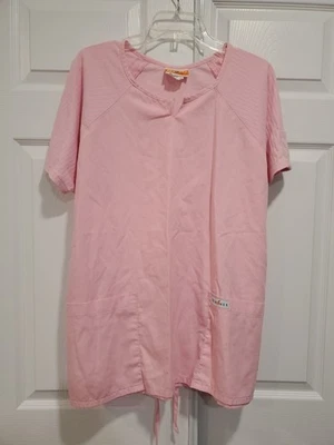 Peaches Uniforms Pullover Scrub Top Pink - Size XL - Nurse Medical Vet Tech - Image 1 of 4
