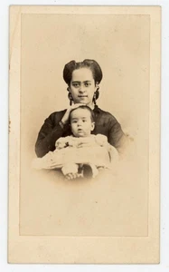 CDV PHOTO, une mère et son bébé par Montes de Oca à Mexico - Picture 1 of 2