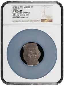 (1621-41)MO MEXICO PHILIP IV 8R  XF DETAILS (25.60g) Concepcion SALTWATER DAMAGE - Picture 1 of 3