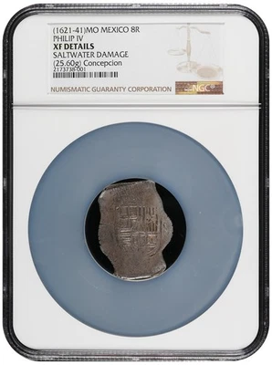 (1621-41)MO MEXICO PHILIP IV 8R  XF DETAILS (25.60g) Concepcion SALTWATER DAMAGE - Image 1 of 3