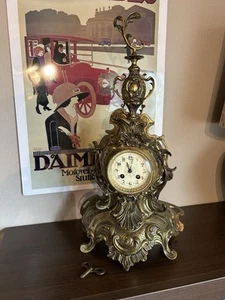 Prachtvolle Französische Pendule Kaminuhr Tischuhr Bronze Läuft - Bild 1 von 11