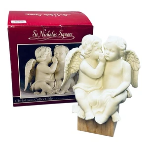 Nikolaus quadratisches Regal sitzend Cherubs Engel Weihnachten mit Box RAR - Bild 1 von 19