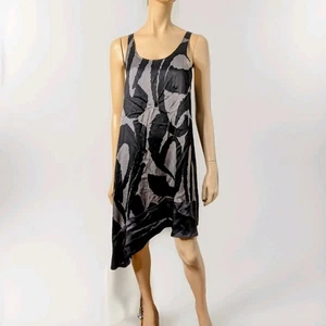 Peachoo + Krejberg Made In France Dress Size M Asymmetric Silk Abstract Print EC - Picture 1 of 11