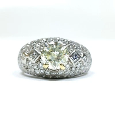 NO TARIFF Jewelry Ring Natural Diamond 1.514ct Platinum 4492684 - Image 1 of 4