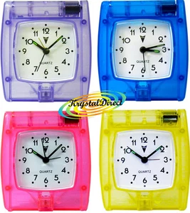 PSV Slim Travel Analogue Alarm Clock Clear White Face - Picture 1 of 5