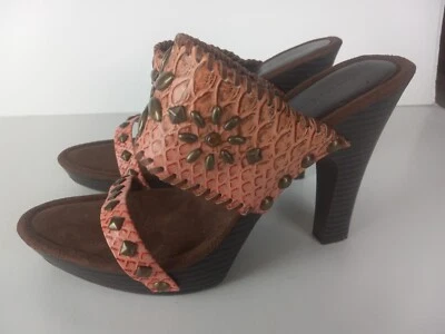 Tacones para mujer Amanda Smith talla 8,5 M 4,75 pulgadas Acentos de cuentas de bronce "Topacio" rosa Foto 1 de 4