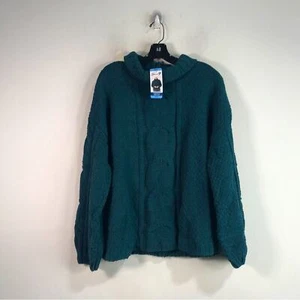 Seven7 Chenille Long Sleeve Roll Neck Sweater, Women's Size L - Deep Teal - Picture 1 of 9