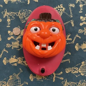 Vintage 90er Halloween sprechende Jack O Laterne alberne Türklingel Spielzeug Zustand Dekor - Bild 1 von 2