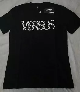 Versus Versace Men's Checkered logo T-shirt Black/white S NWT AUTHENTIC - Picture 1 of 11