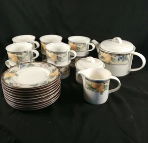 Juego de 10 tazas y platillo de cosecha de jardín Mikasa talla CAC29 tetera crema azúcar - Imagen 1 de 5