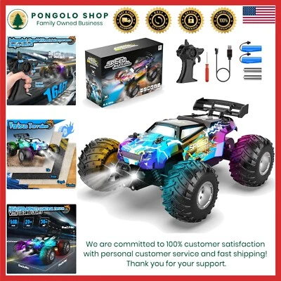 Camión control remoto todo terreno 2.4 GHz luces LED y doble batería para niños - Image 1 of 4