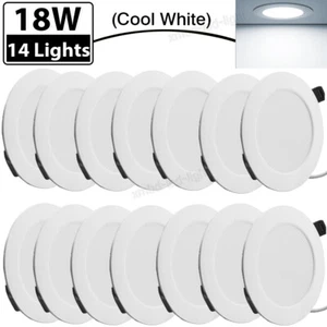 14Pack 18W LED Ceiling Lights Ultra-Thin Recessed Retrofits Kit 6000K Daylight - Picture 1 of 11