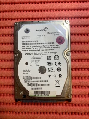 SEAGATE 250GB 2.5" SATA HARD DRIVE ST9250320AS 100% TESTATO - VEDI FOTO - Immagine 1 di 4