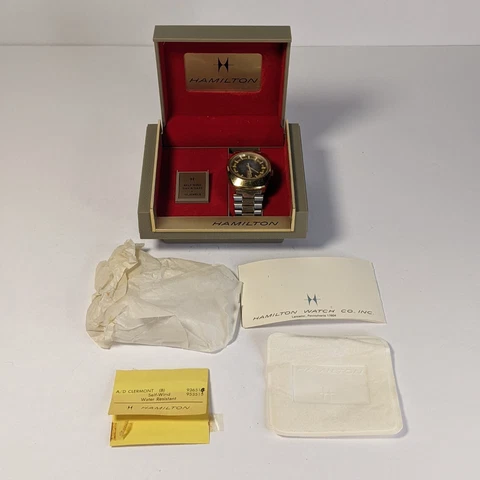 1975 Hamilton Self Wind 17 Jewel Sugar Bowl Watch Penn State Alabama Original Cover