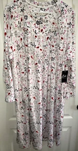 womens PLUS size 3X NEW NWT NIGHTGOWN fleece RED BIRDS sleep wear PRETTY! - Picture 1 of 2
