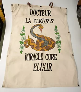 Doctor La Fleur's (S4R) Miracle Cure Elixir(JSF6)Sign Banner Rattle Snake Fabric - Picture 1 of 8