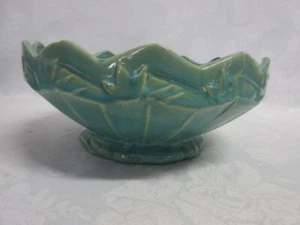 Early 1930's McCoy MINT GREEN Round 8" RARE Centerpiece 8.25" Wide Bowl, AS IS - Picture 1 of 10