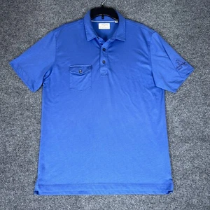 Linksoul Shirt Mens L Blue Short Sleeve Tempus Fugit Golf Luxury Cotton Adult - Picture 1 of 8