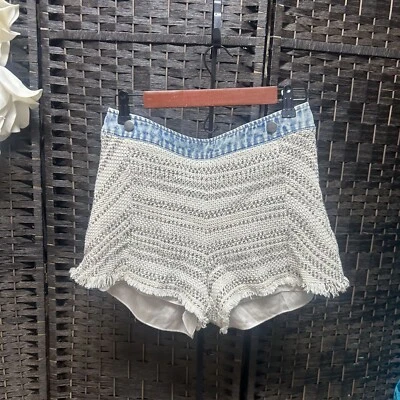 Ramy Brook Women's Tweed Denim Waist Shorts Size 8 - Image 1 of 4
